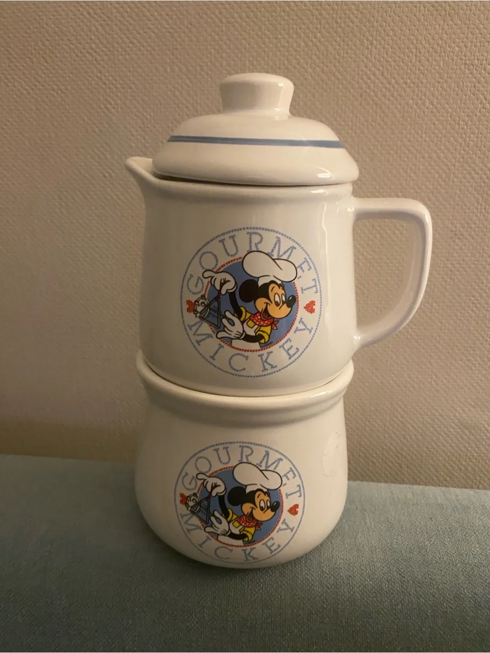 Disney Gourmet Mickey Mouse Creamer and Sugar Bowl Set with Lid